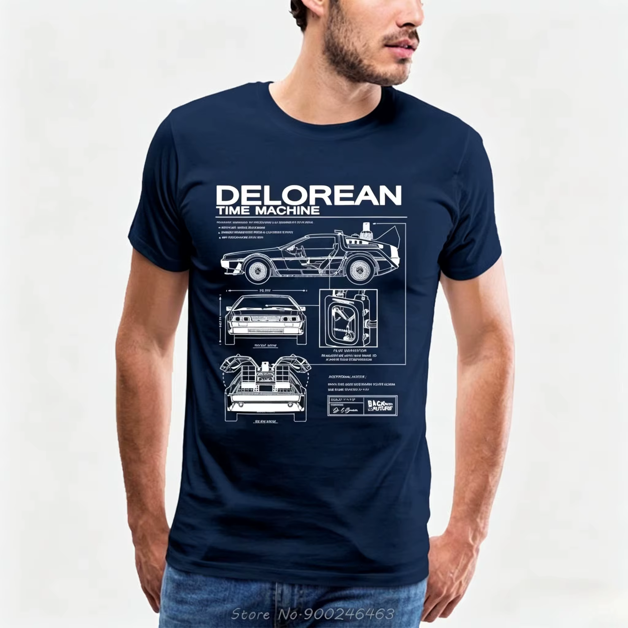 T-shirt imprimé Back To The Future Delorean Schematic pour hommes