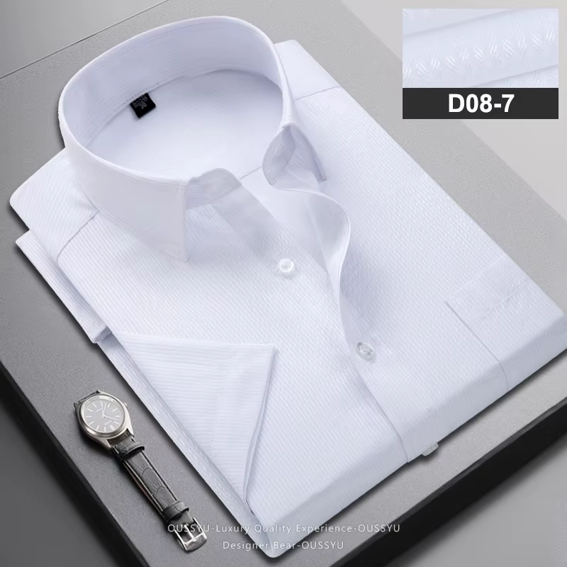 Chemise professionnelle rayée à manches courtes pour homme