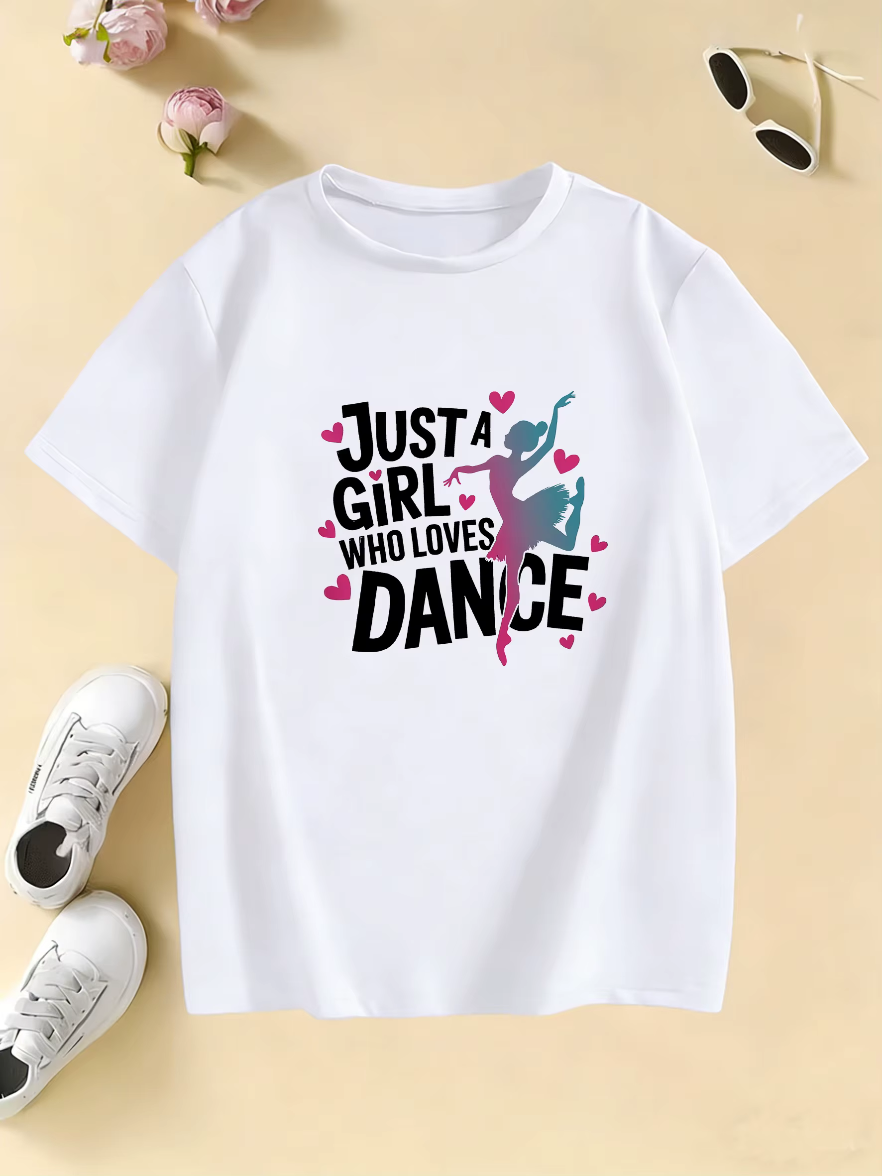 T-shirt graphique drôle « Just A Girl Who Loves Dance » pour enfants et filles