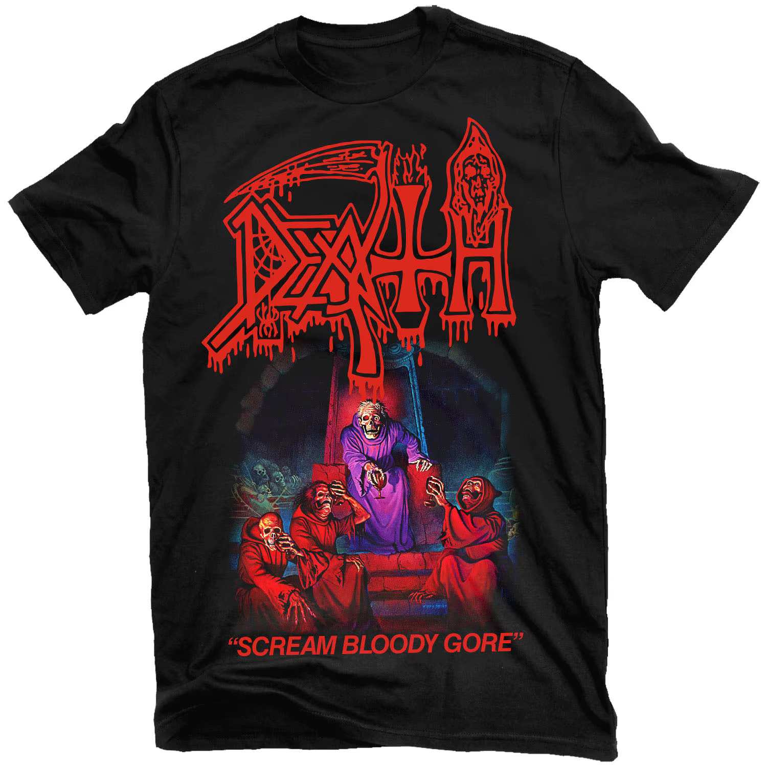 T-shirt décontracté d'été style groupe de rock heavy metal de la série Death on Stage