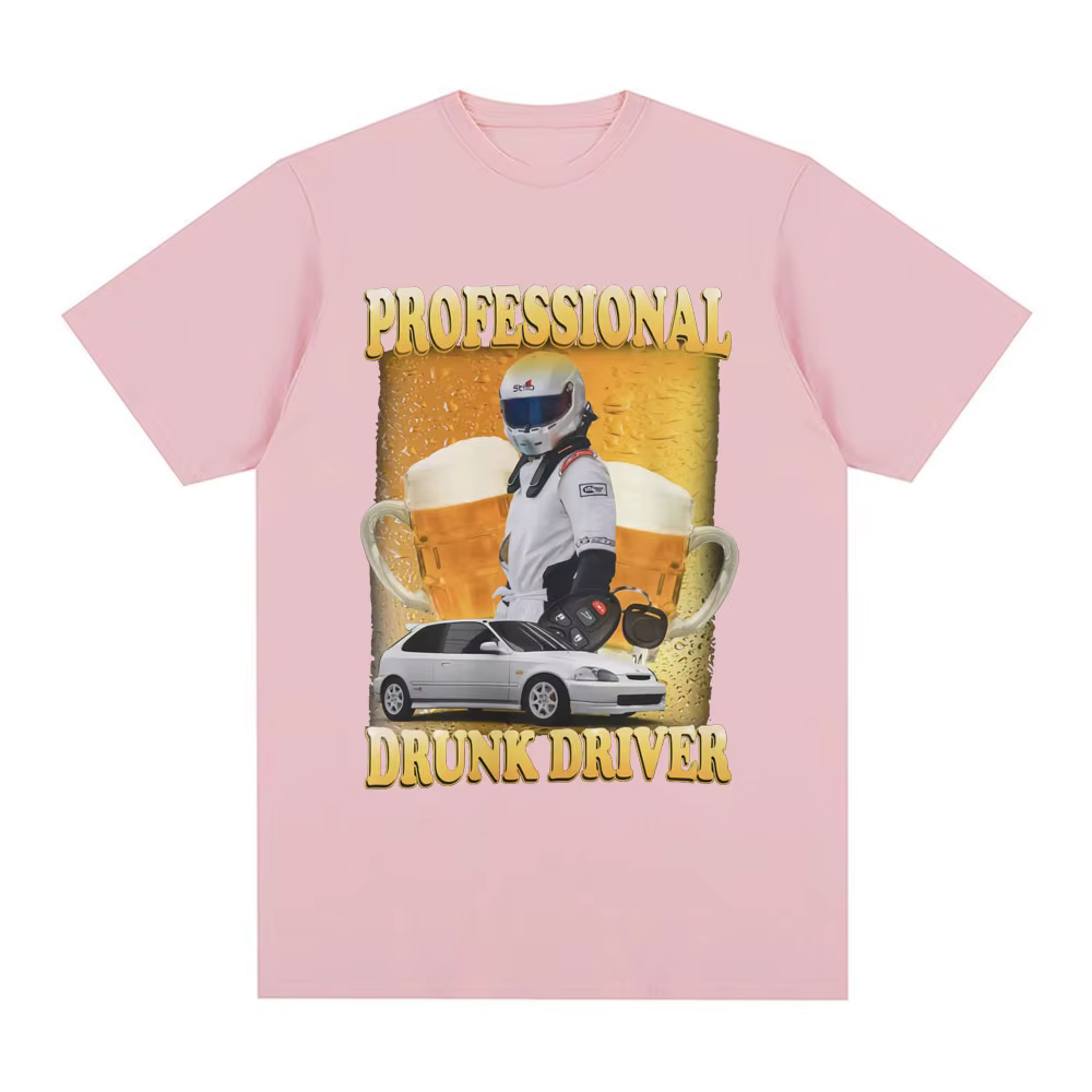 Pilote ivre professionnel drôle Meme T-Shirt hommes femmes mode Vintage à manches courtes T-shirts coton décontracté