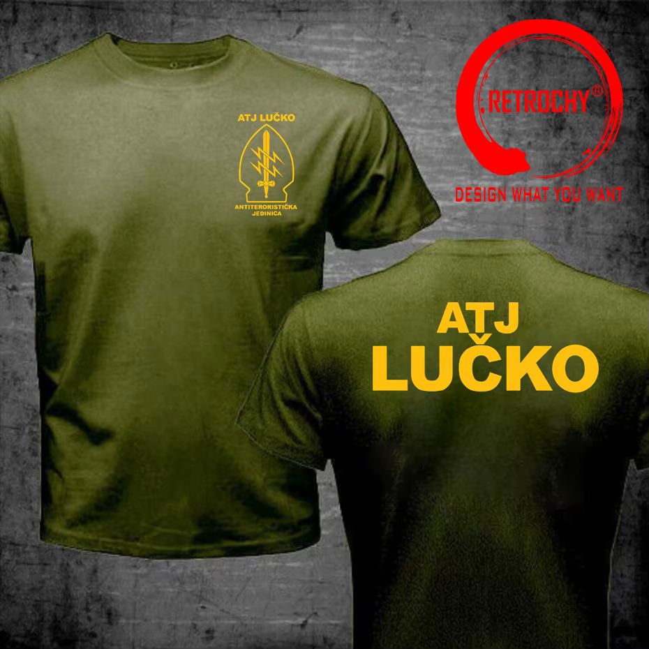 T-shirt ATJ LUCKO de l'unité spéciale anti-terrorisme croate pour homme, t-shirt à manches courtes pour homme, t-shirt d'été en coton