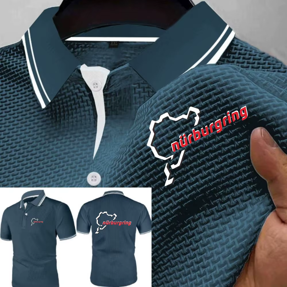 Polos Nürburgring course piste glace soie maille t-shirts doux hommes Fitness entraînement t-shirt