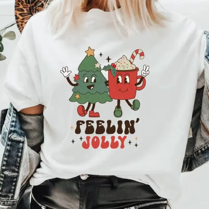 T-shirt graphique joyeux Noël pour femme