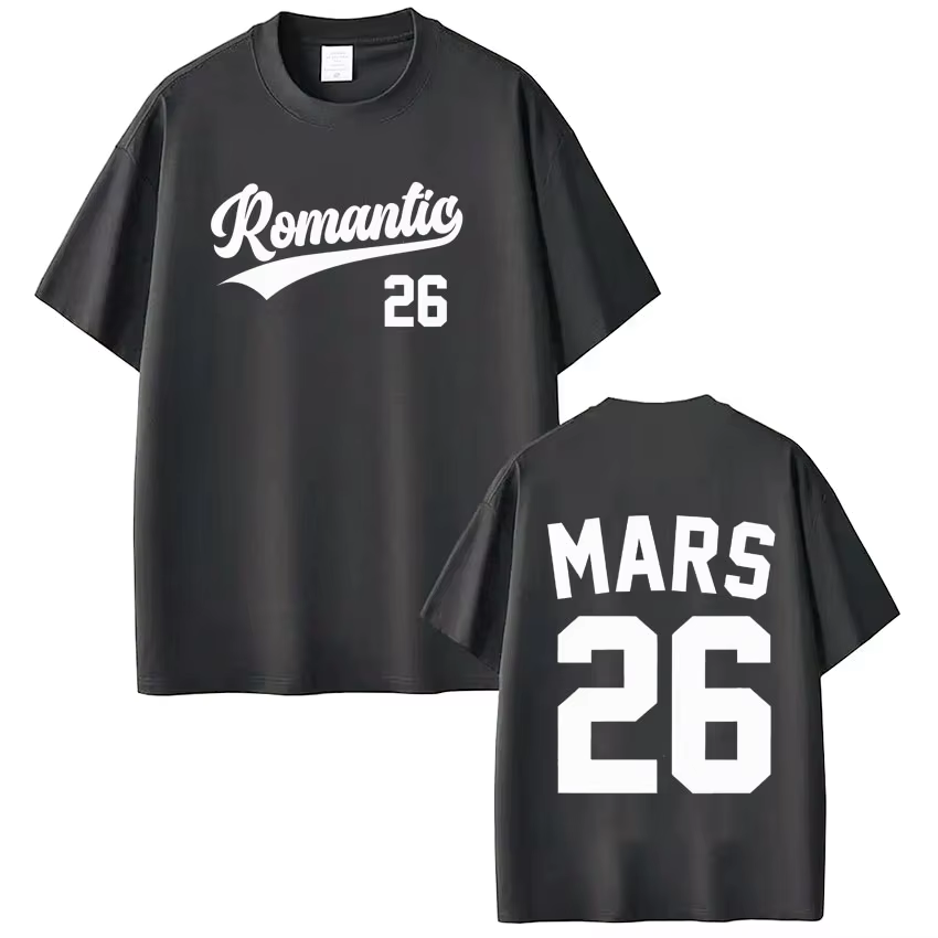 Bruno Mars The Romantic Tour 2026 T-shirt imprimé pour hommes et femmes