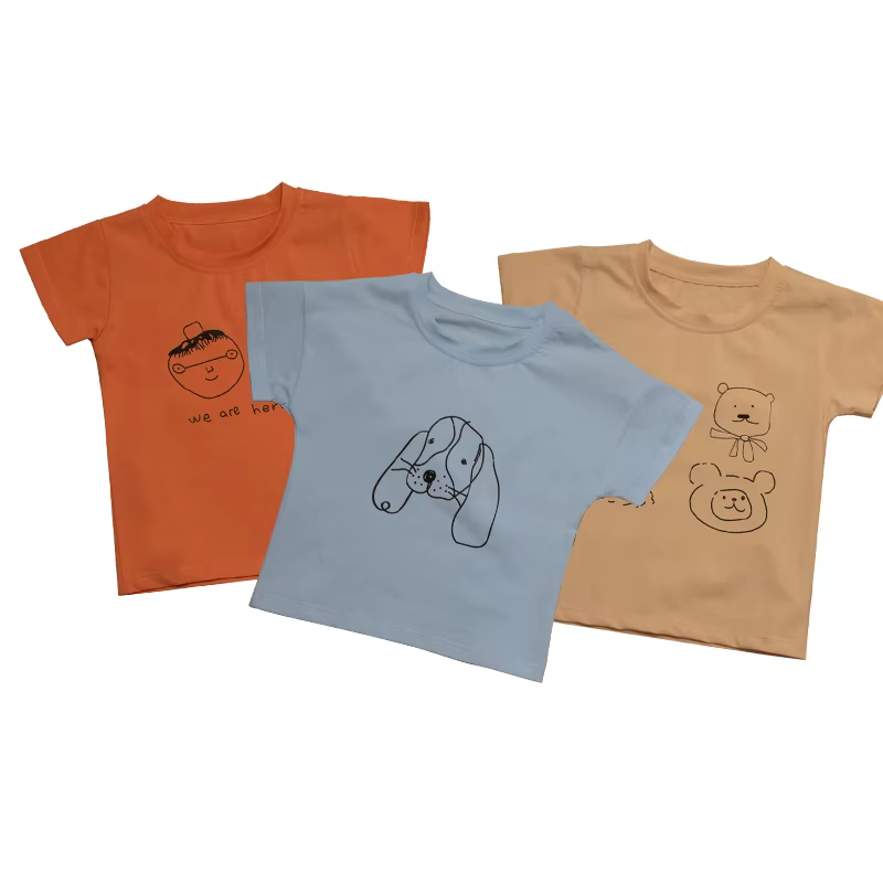 3 pièces T-shirts à manches courtes pour enfants pour garçons filles motif de dessin animé mignon hauts enfant en bas