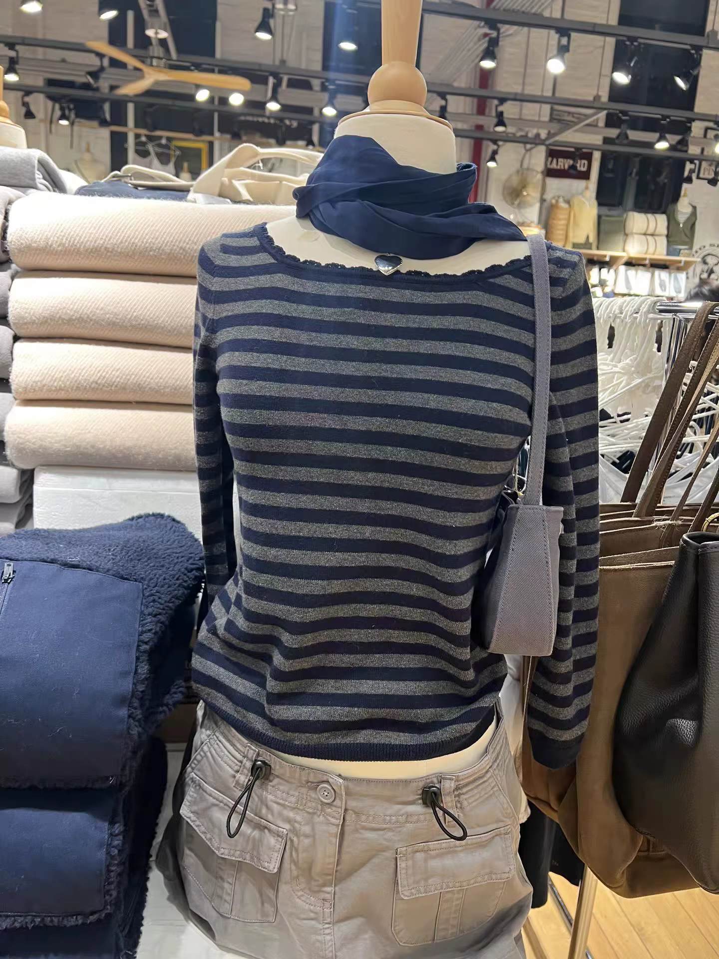 T-shirts rayés à manches trois quarts pour femme