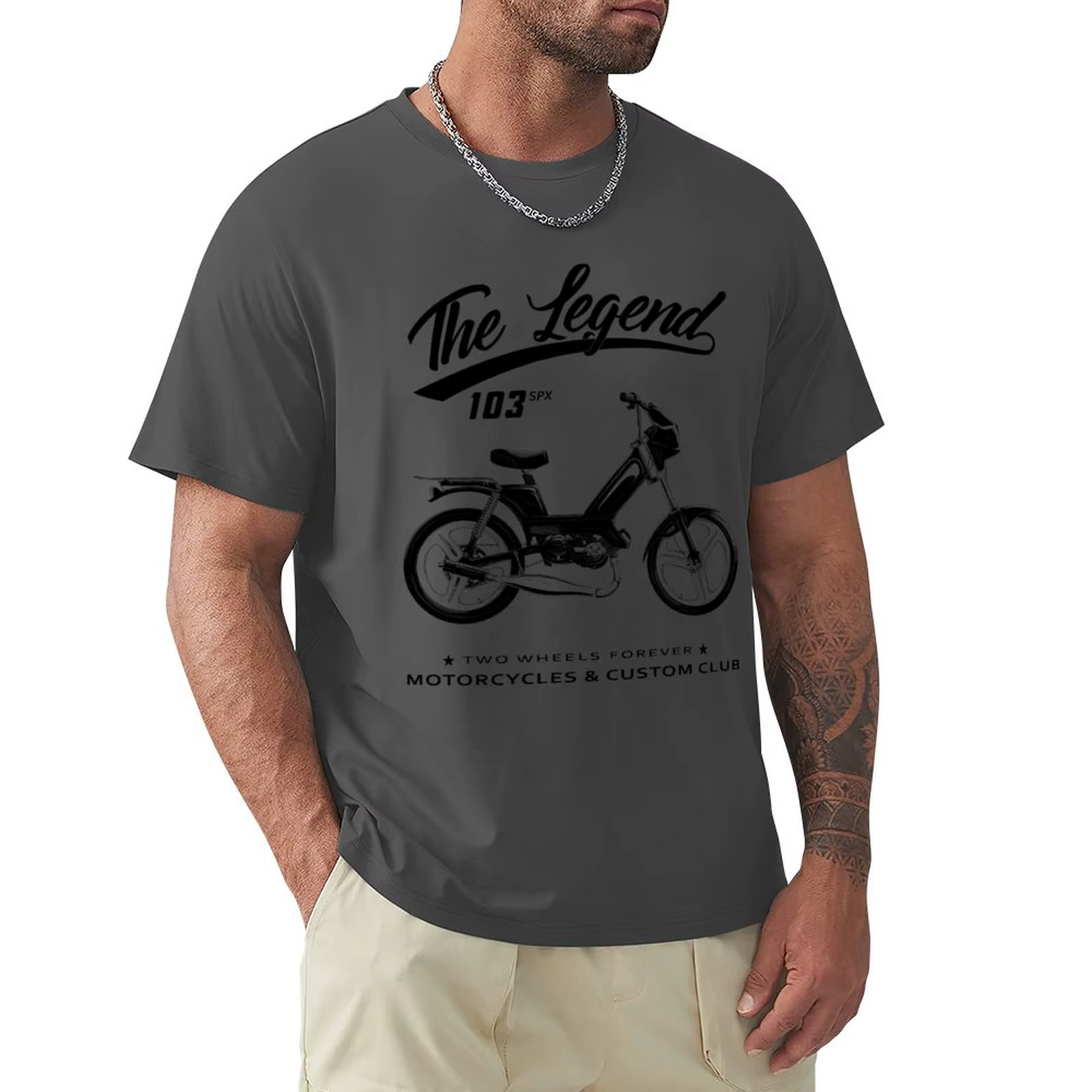 T-shirt en coton à col rond pour hommes