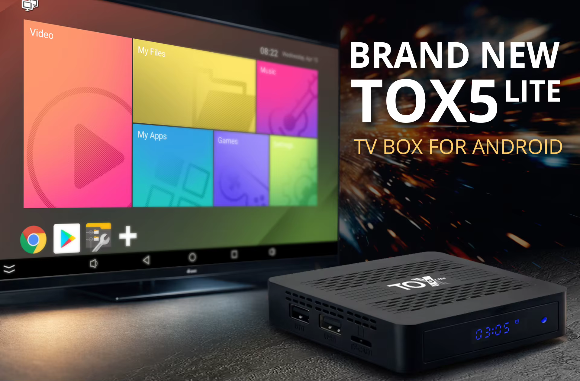 Boîtier Smart TV Original TOX5 Lite S905X5M Android 14 2GB 32GB BT4.1 1000M LAN Double Wi-Fi 2.4G 5.8G Lecteur Multimédia 4K Décodeur
