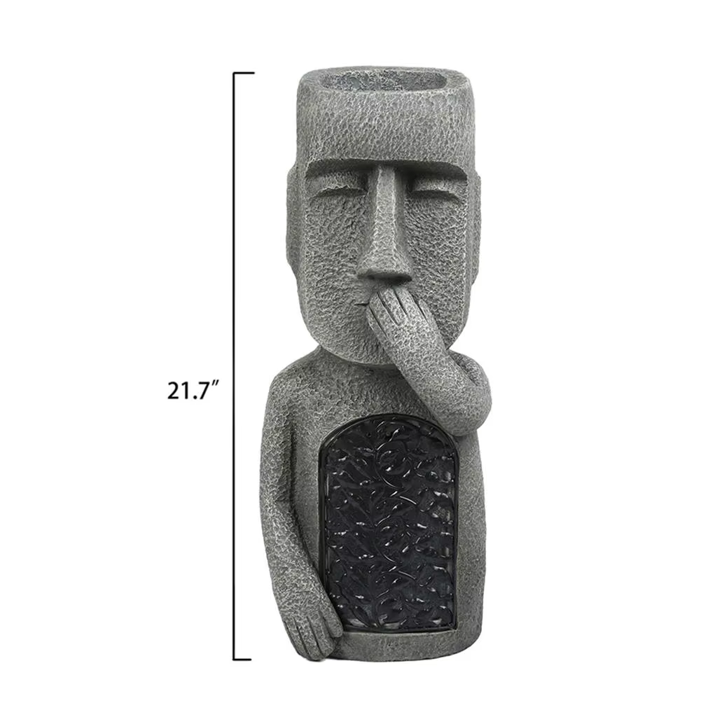 Statue d'île de Pâques en résine, sculpture de jardin Moai Monolith, 10 po