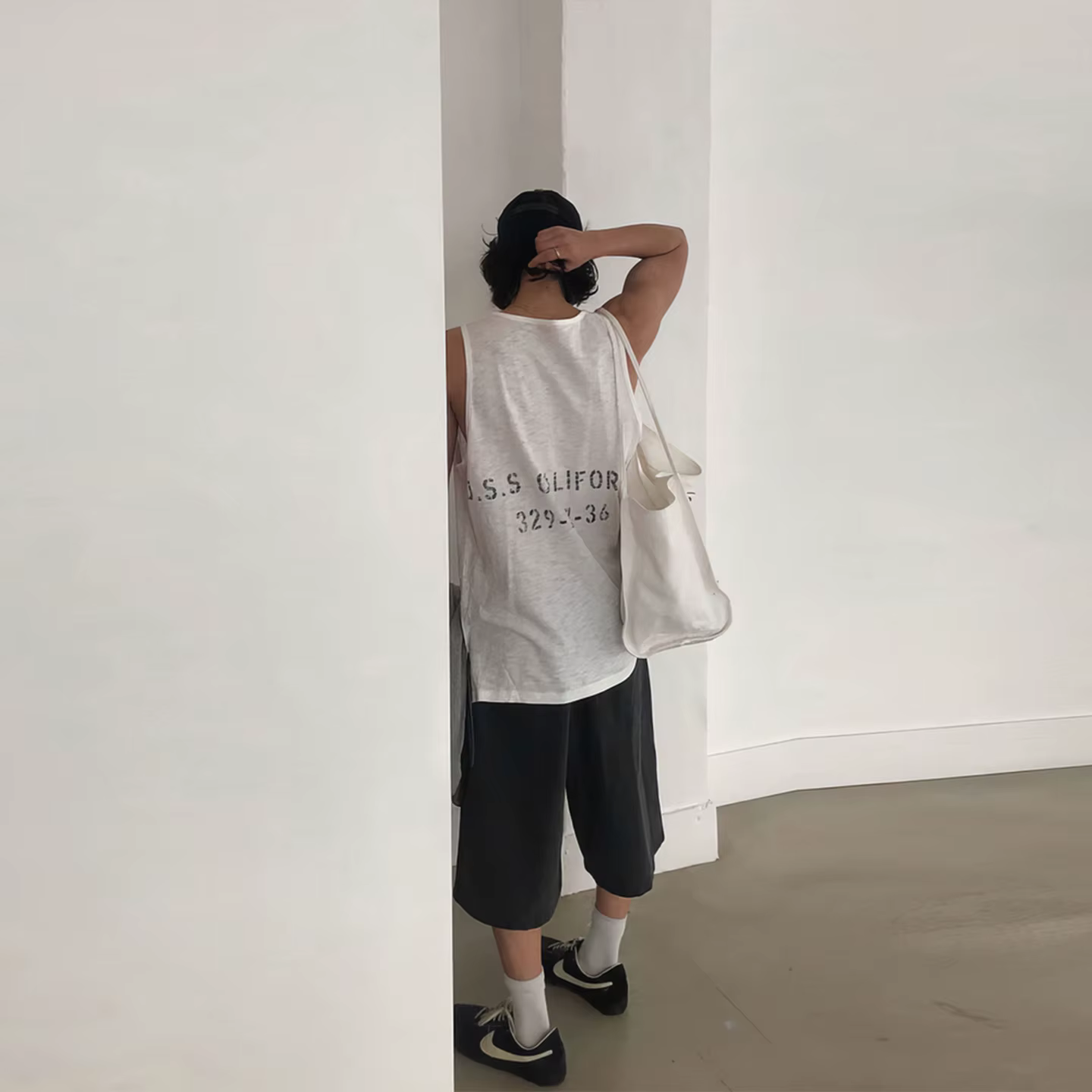 Débardeur Homme Style Américain Imprimé Lettres Ancre