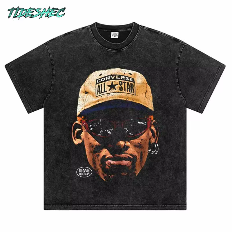 T-Shirt Surdimensionné en Coton Délavé pour Homme