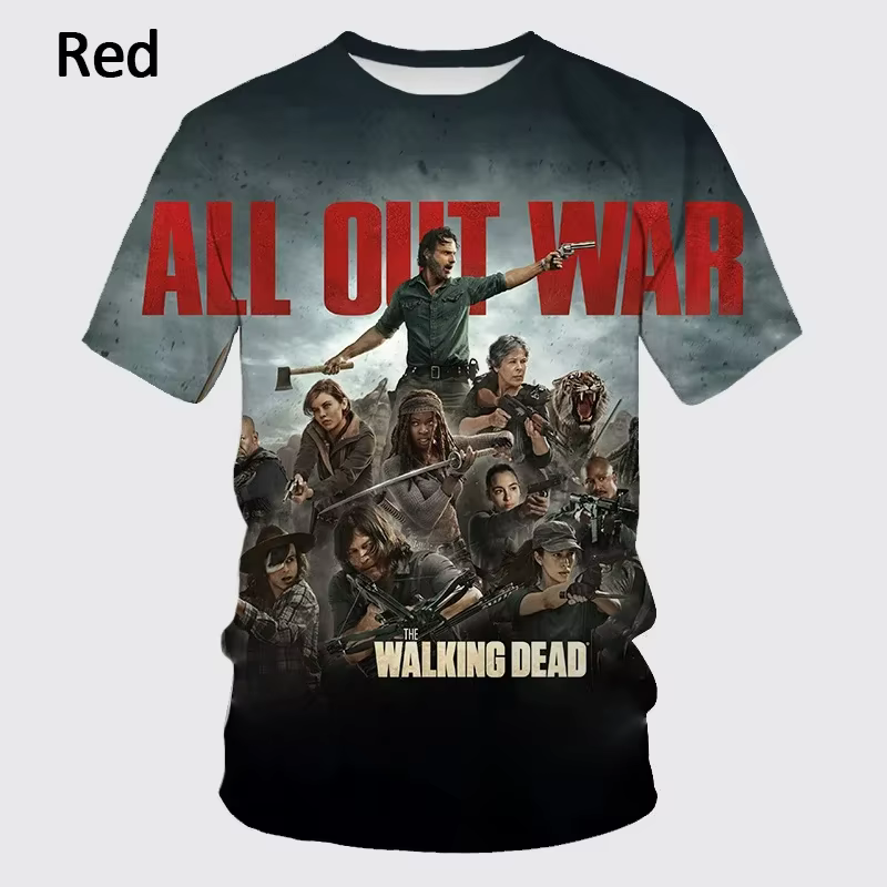 T-shirt imprimé en 3D de la série TV classique d'horreur The Walking Dead