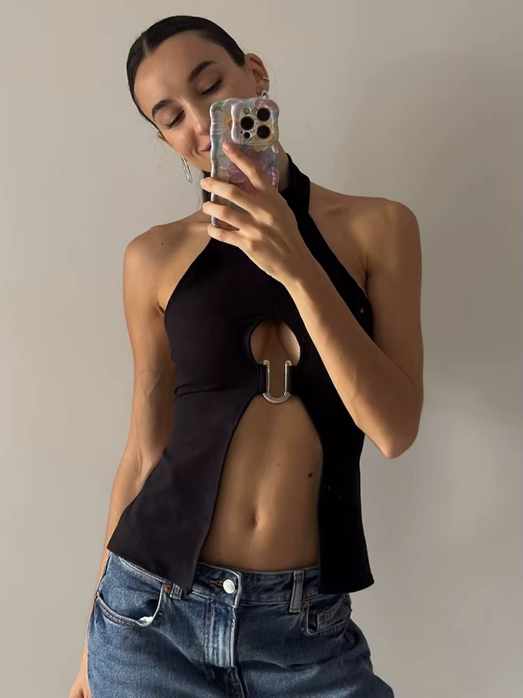 Nibber – hauts avec anneau en métal en forme de u pour femmes