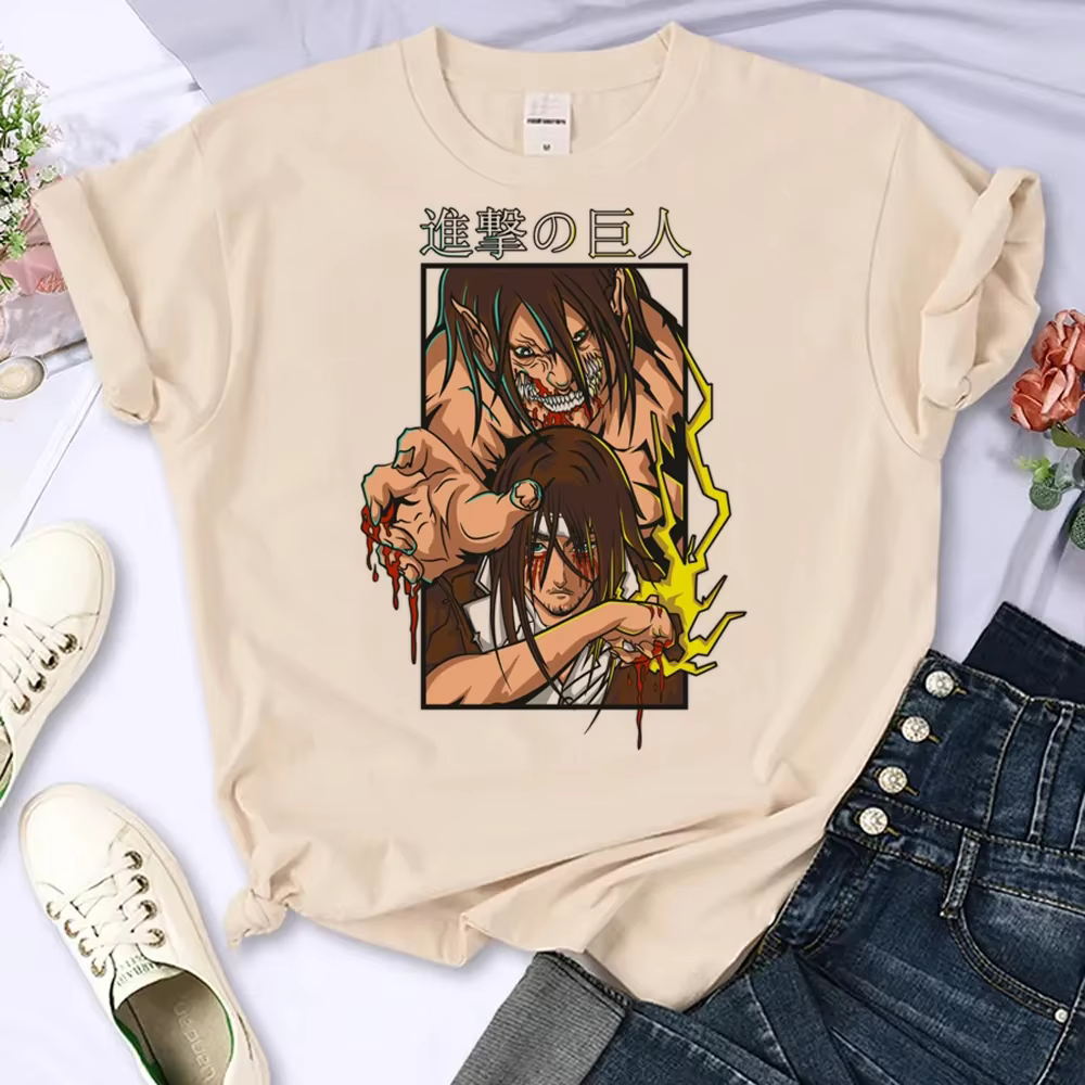 Anime japonais attaque sur Titan T-Shirt hommes femmes Ackerman Mikasa Eren Jaeger graphique vêtements unisexe dessin