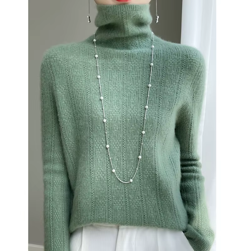 Pull en cachemire à col haut pour femme