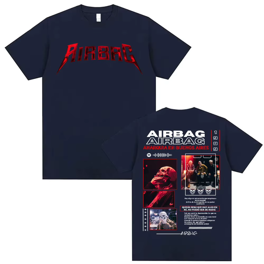 Chanteur Airbag Anarquia En Buenos Aires Album 2026 Tour T-shirt Hommes Femmes Mode Vintage 100% Coton Manches Courtes T-Shirts Hauts