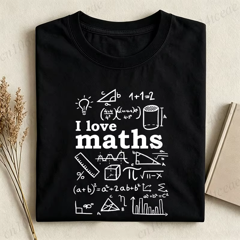 T-shirts humoristiques « I Love Math » pour hommes et femmes