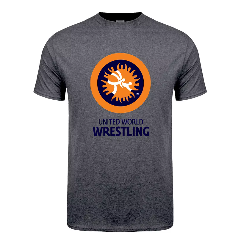United World Wrestling T-shirt été hommes à manches courtes coton Cool UWW
