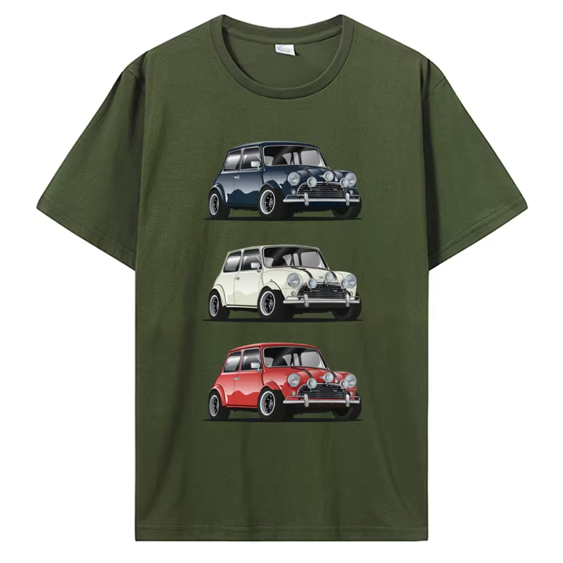 Rétro le Trio italien Mini Cooper T-shirt voiture populaire Style Hipster