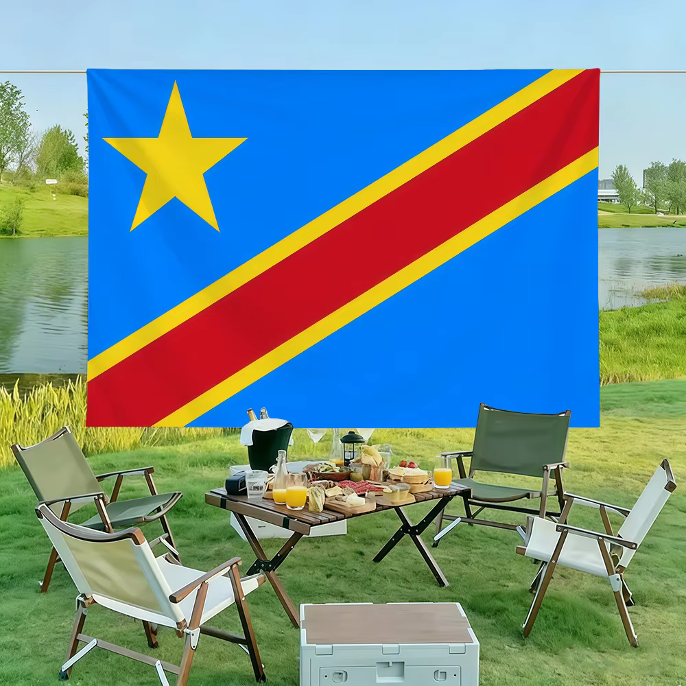 Drapeau de la République démocratique du Congo, idéal pour les fêtes, les clubs, la décoration murale intérieure ou extérieure, bannière, cadeau