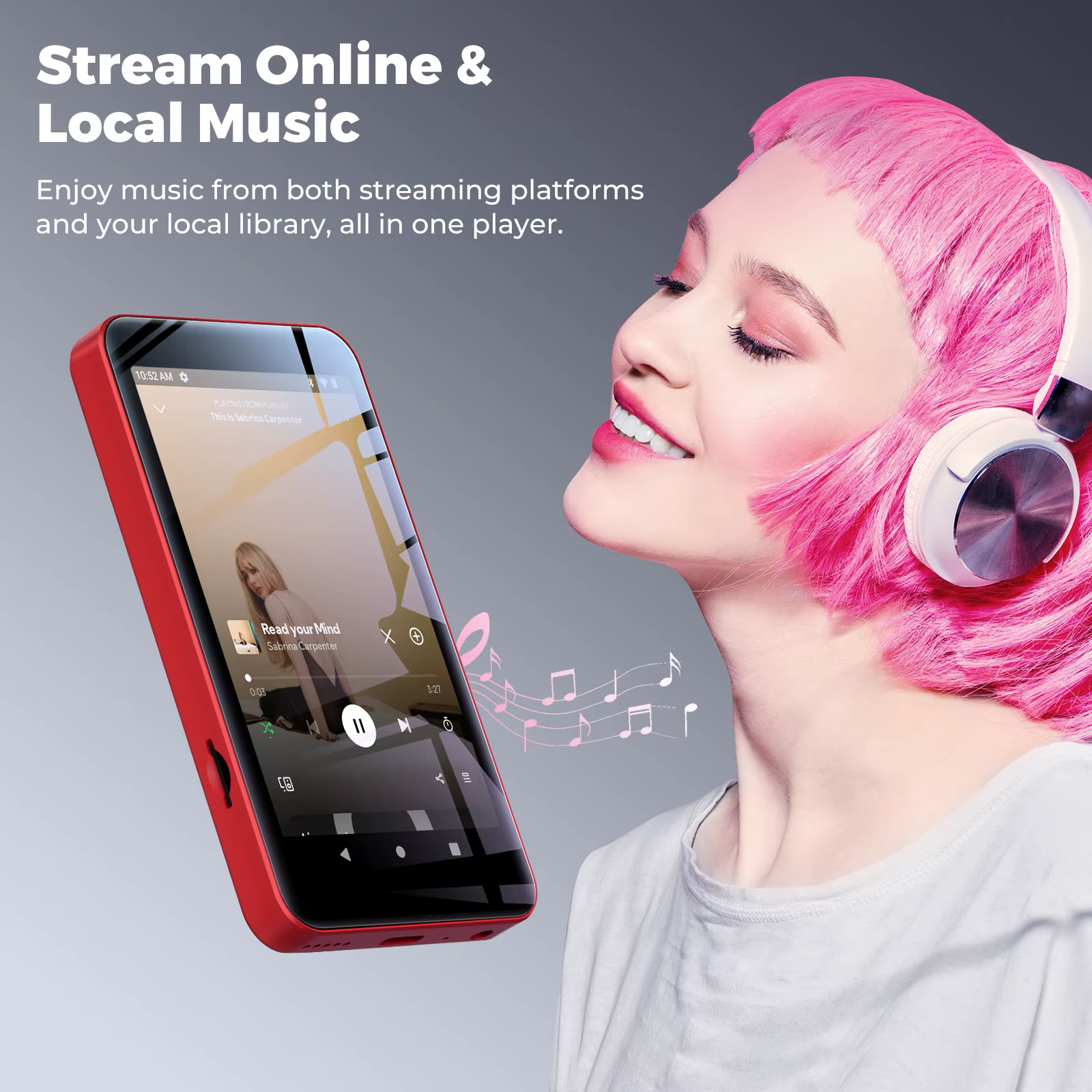 Lecteur MP3/MP4 portable avec Bluetooth et Wi-Fi