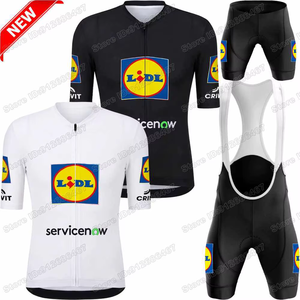 Maillot de Cyclisme Équipe Lidl 2026 Blanc et noir