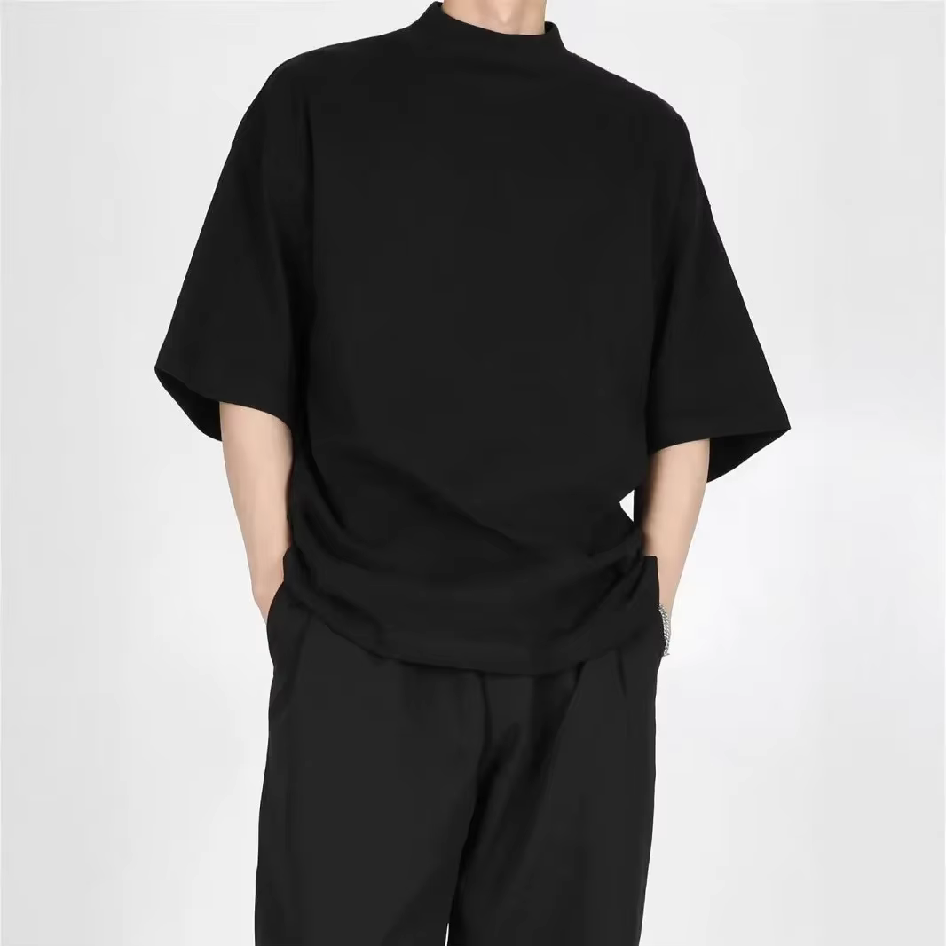 T-Shirt ample surdimensionné à manches courtes et col rond pour hommes