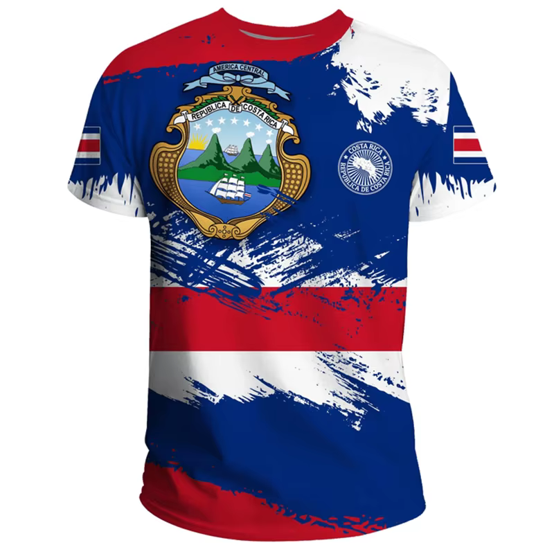 T-shirt à col rond imprimé 3D pour hommes