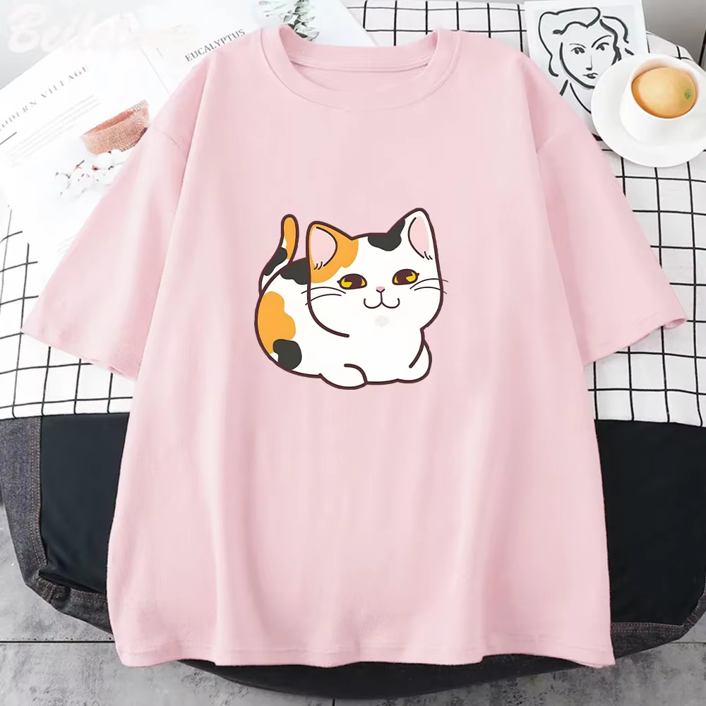 T-shirt femme noir, esthétique et mignon, Kawaii, avec dessin animé, Kawaii, rétro, tissu, 2023