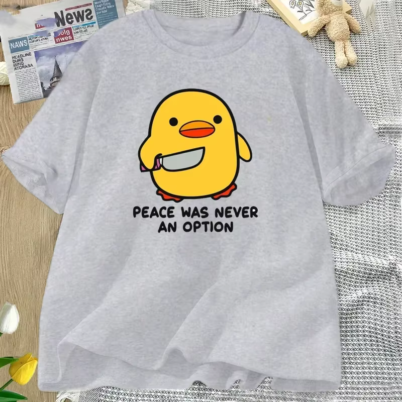La paix n'a jamais une Option T-shirt Animal mignon drôle oie graphique t-shirts mode Harajuku Kawaii