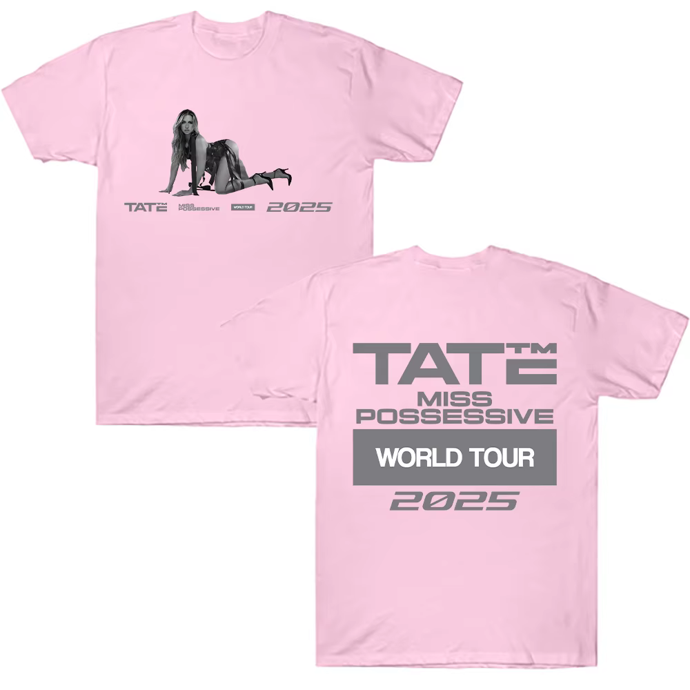 Tate McRae Miss Possessive 2025 World Tour Tee Hommes Femmes Vêtements Coton Manches Courtes T-shirts D'été T-shirt Y2K Hauts Fans Cadeau