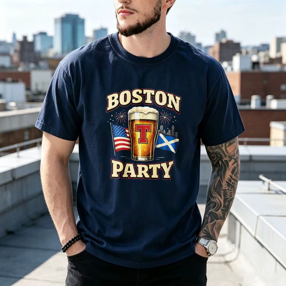 T-shirt de football Écosse Boston T-Party 2026 – T-shirts amusants à l'effigie de la bière écossaise – Hauts pour fans