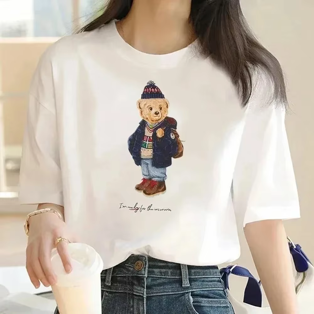 T-Shirt à imprimé ours pour femmes
