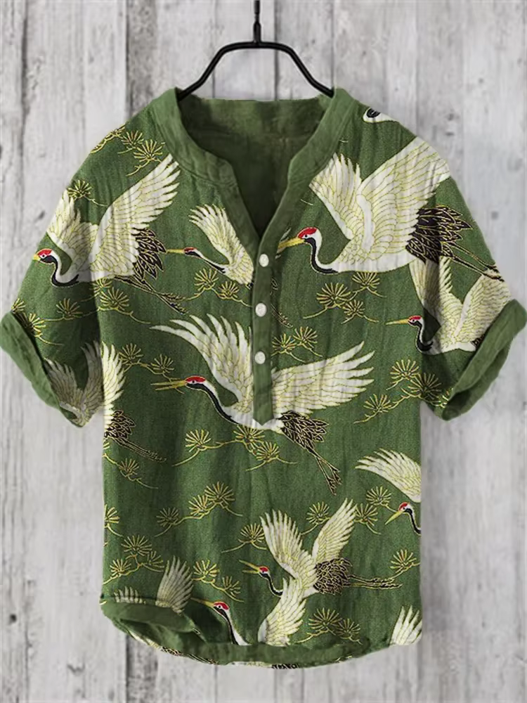T-shirt à manches courtes imprimé artistique pour hommes
