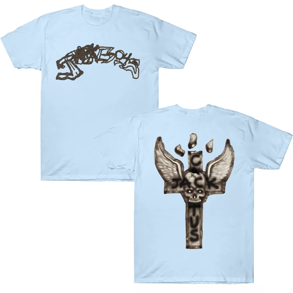 JACKBOYS 2 Album Art Graffiti T-shirt Traviss Scott Cactus Jack hauts ample décontracté coton col rond manches courtes