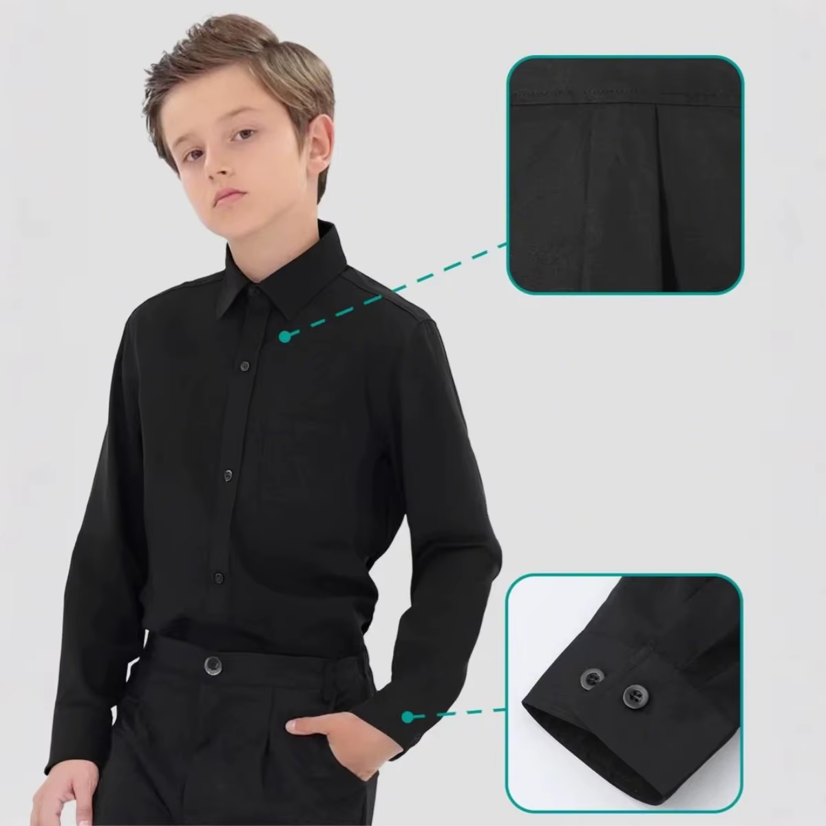 Chemise noire pour garçons