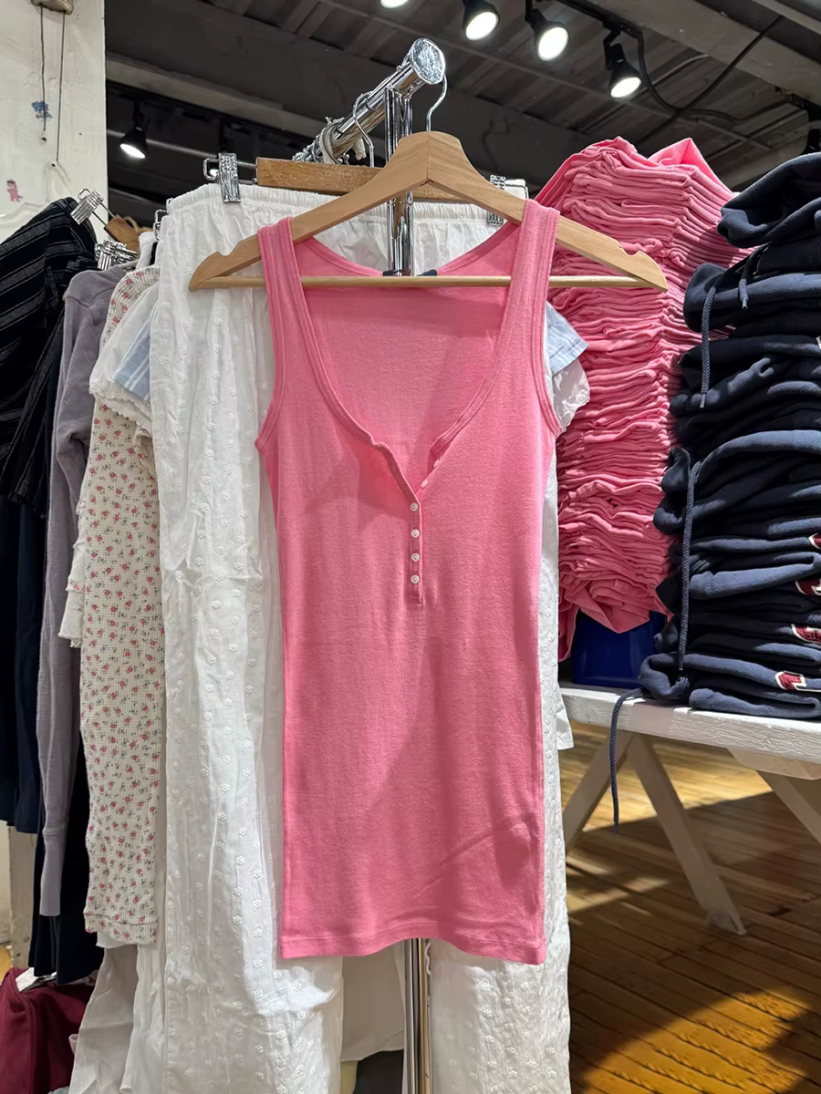 Débardeur basique rose pêche pour femme