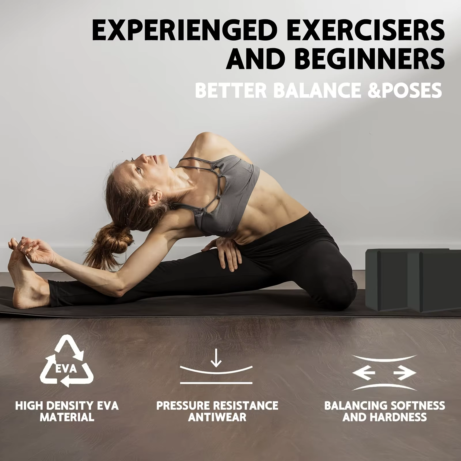 Lot de 2 blocs de yoga – Fabriqués en mousse haute densité
