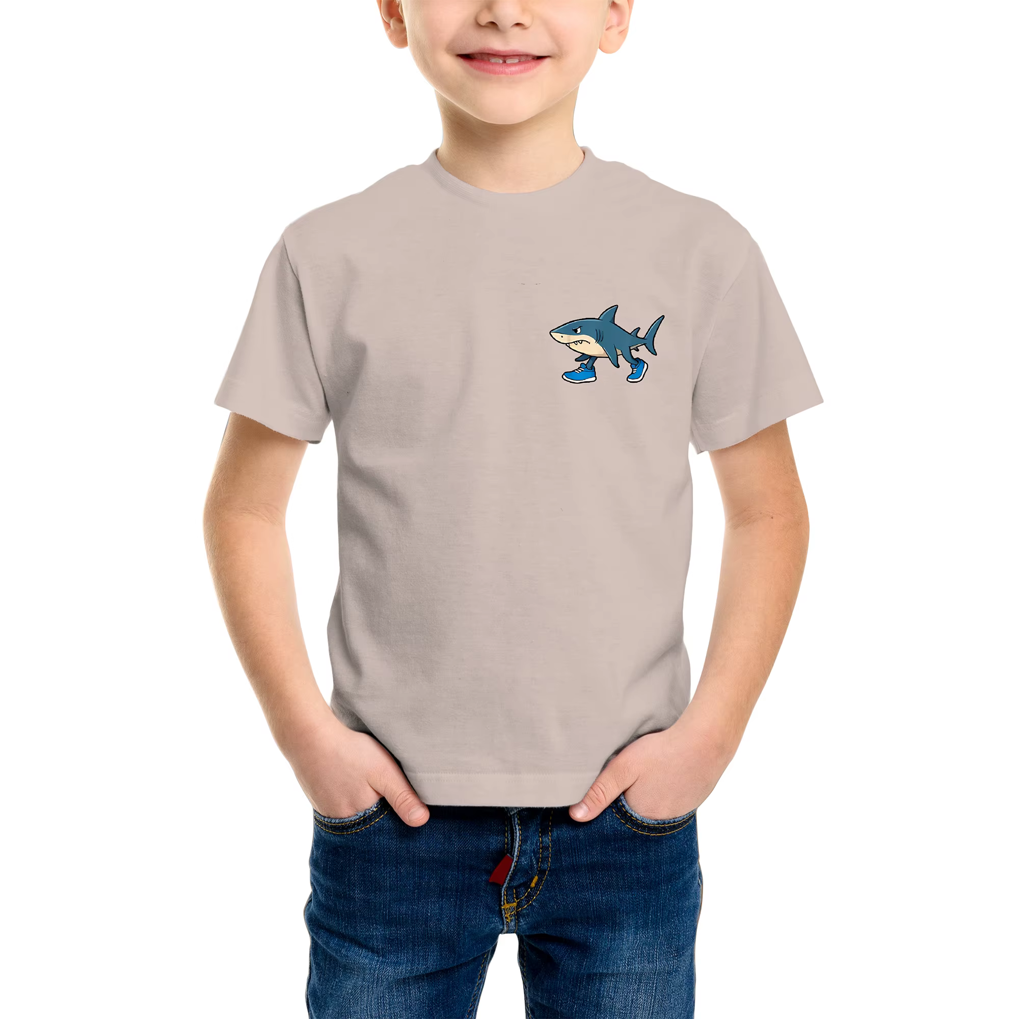 T-shirt tendance à imprimé requin 3D