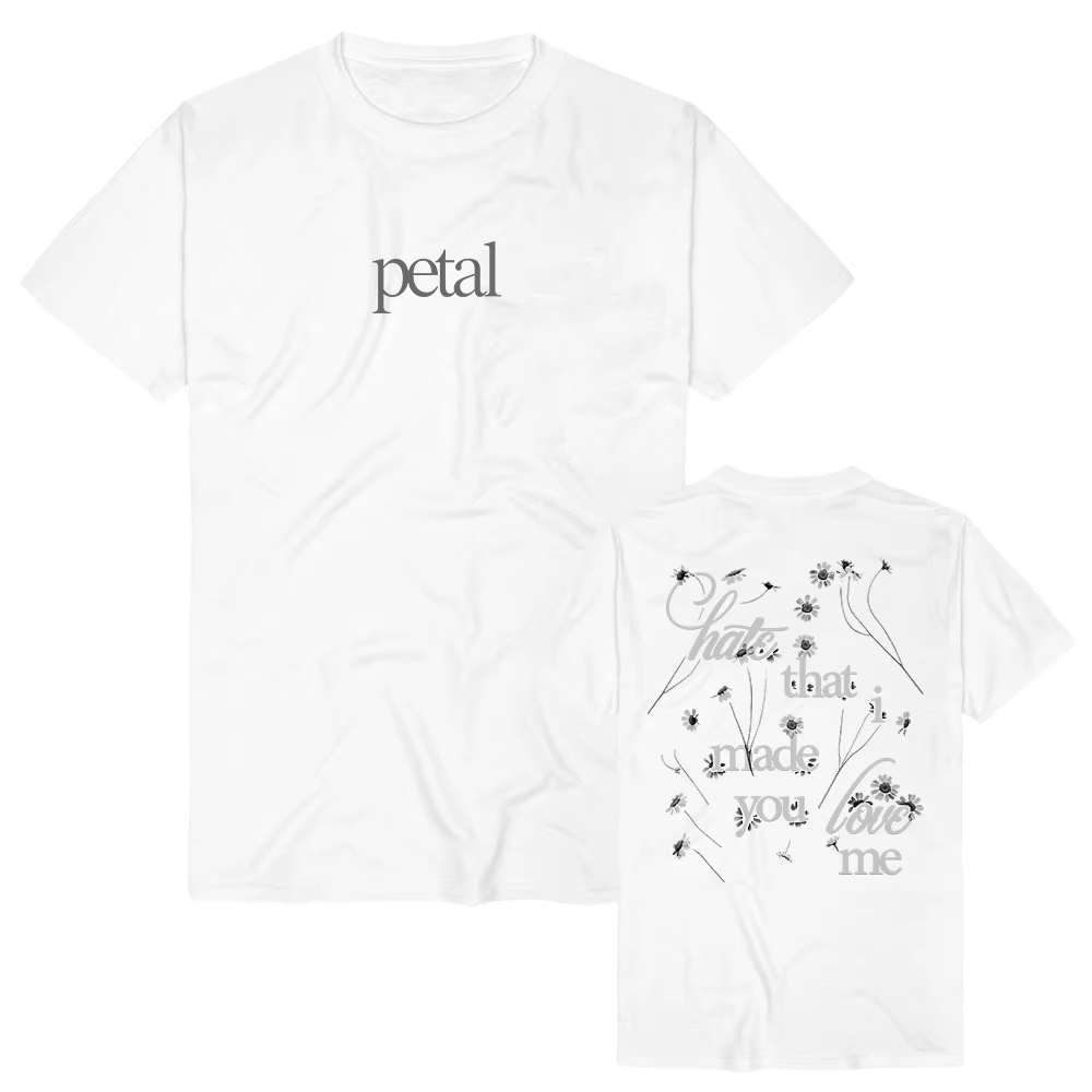 T-shirt « Hate That I Made You Love Me » avec design de l'album Ariana Grande Petal