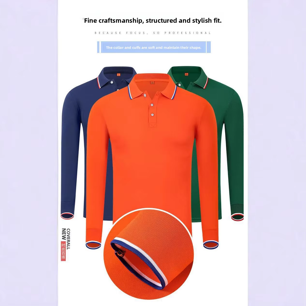 Nouveau Polo à manches longues T-Shirt Logo brodé col rabattu vêtements de travail uniforme de groupe personnalisé activité publicité S...