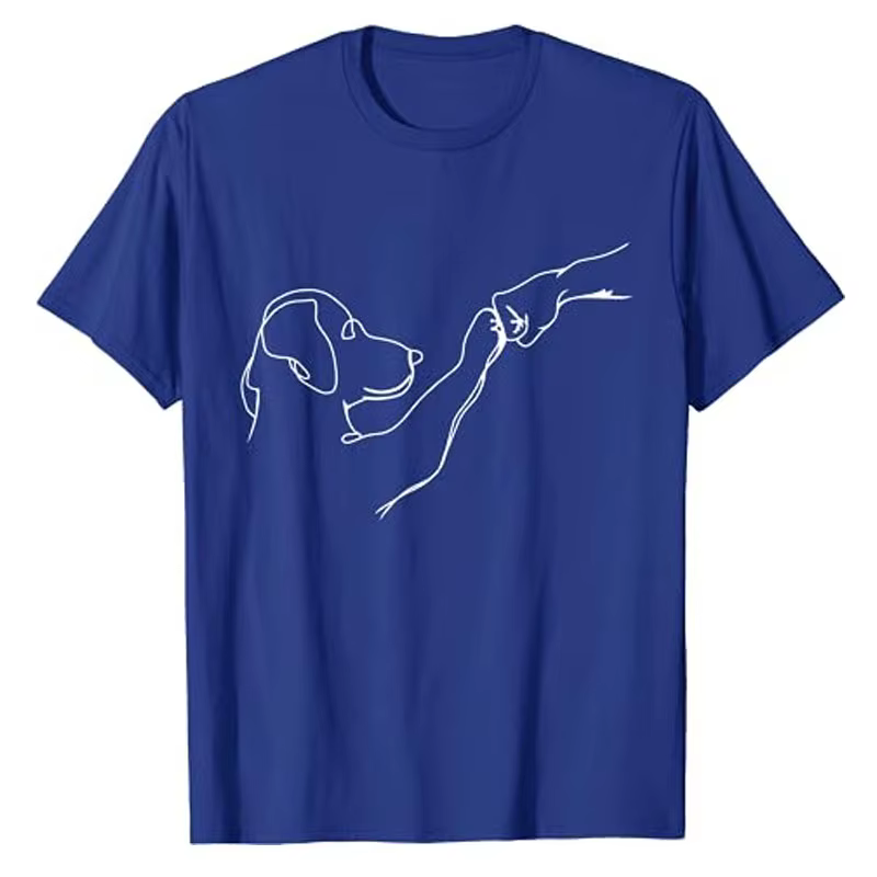 T-shirt graphique Punch Hand Dog and People