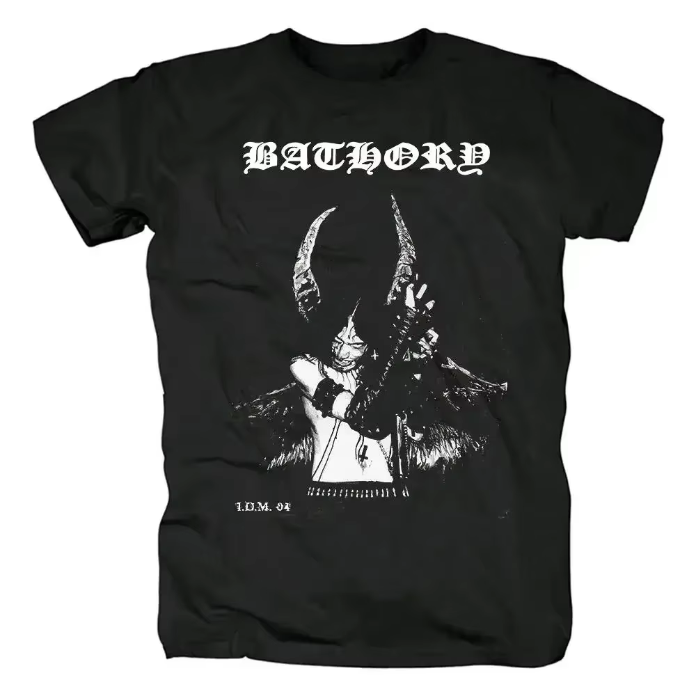 Bathory – T-shirt en coton noir pour hommes et femmes, 100% coton, de qualité, Hip-Hop, décontracté, Street Rock, Harajuku, classique, à manches courtes