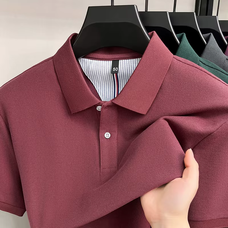 100% coton de luxe chemise polo à manches courtes pour hommes nouveau classique simple couleur solide confort été respirant casual business T-shirt