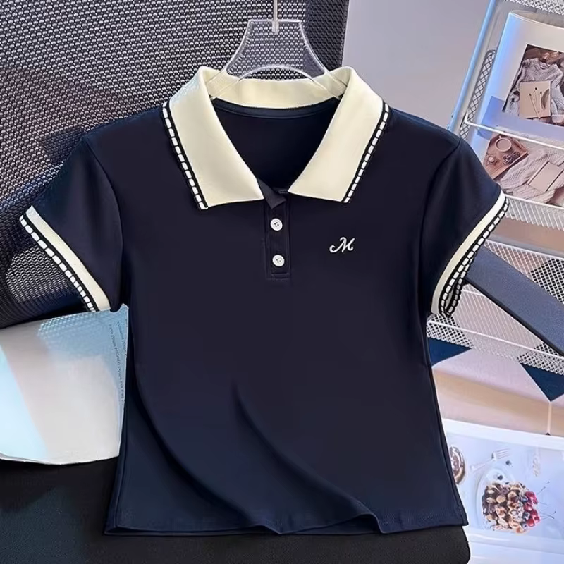 T-shirt polo à manches courtes pour femme