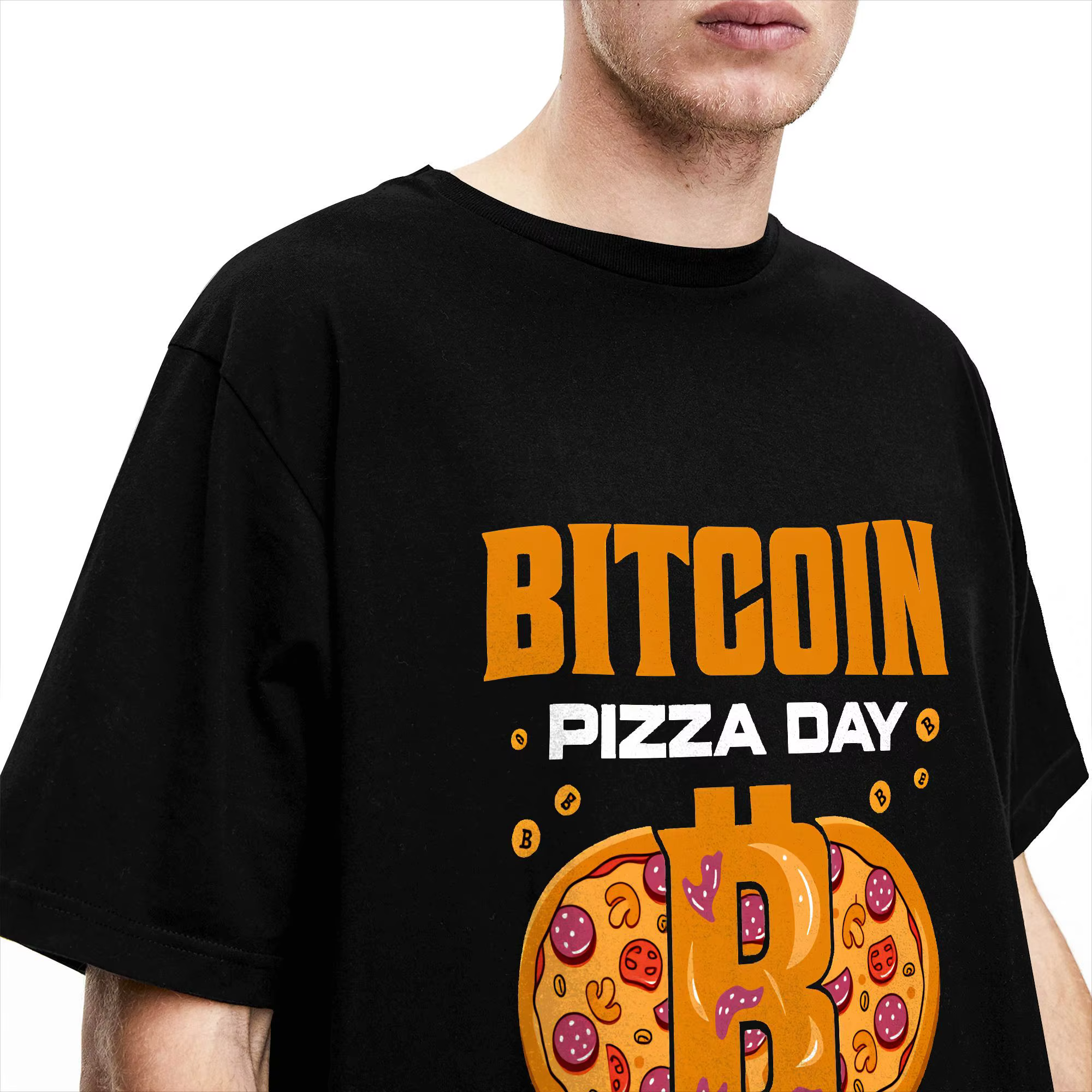 T-shirt Bitcoin BTC en coton pour hommes, t-shirt décontracté à manches courtes, Y2K Fun Tops