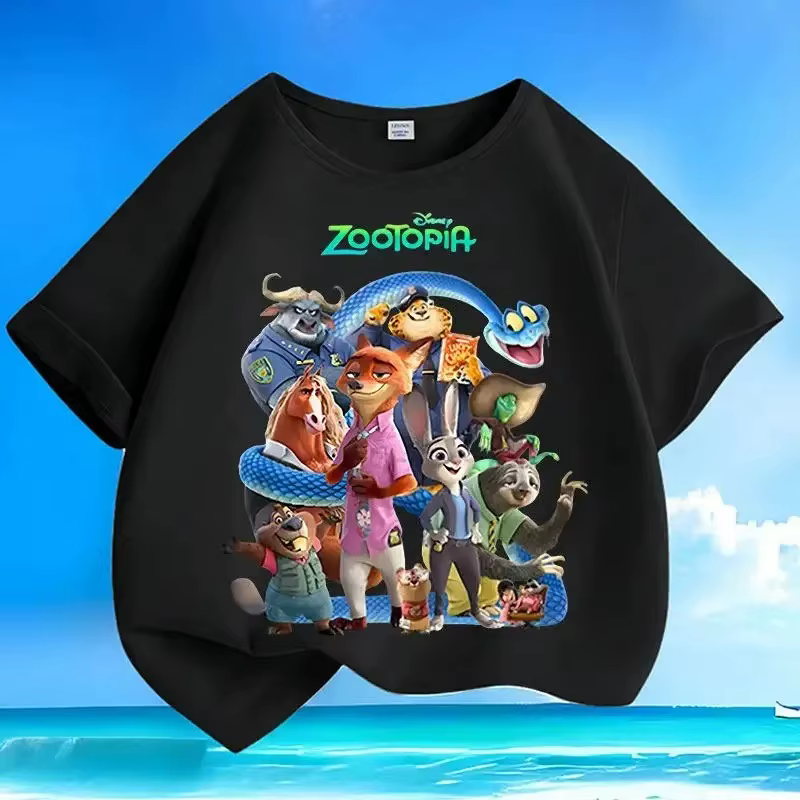 T-shirt pour enfants, design de dessin animé Zootopia