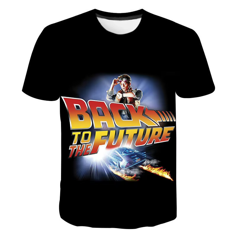 Film retour vers le futur 3D imprimé T-Shirts hommes femmes décontracté mode surdimensionné à manches courtes t-shirt