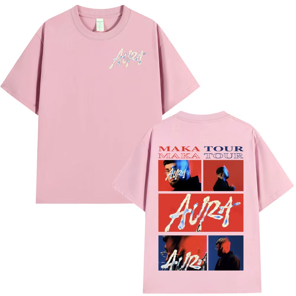 Rappeur Maka Aura 2025 Tour Merch t-shirts hommes femmes mode Hip Hop T-shirt été décontracté coton à manches courtes